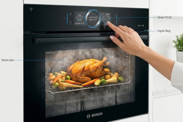 Lò nướng kèm hấp Bosch HSG7361B1 Series 8 âm tủ 21 Chức năng Steam Plus của Lò vi sóng kèm hấp Bosch HSG7361B1 Serie 8