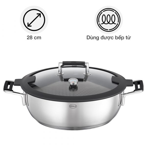 Nồi hấp phủ chống dính Rösle 910978 SILENCE PRO ProResist 28cm