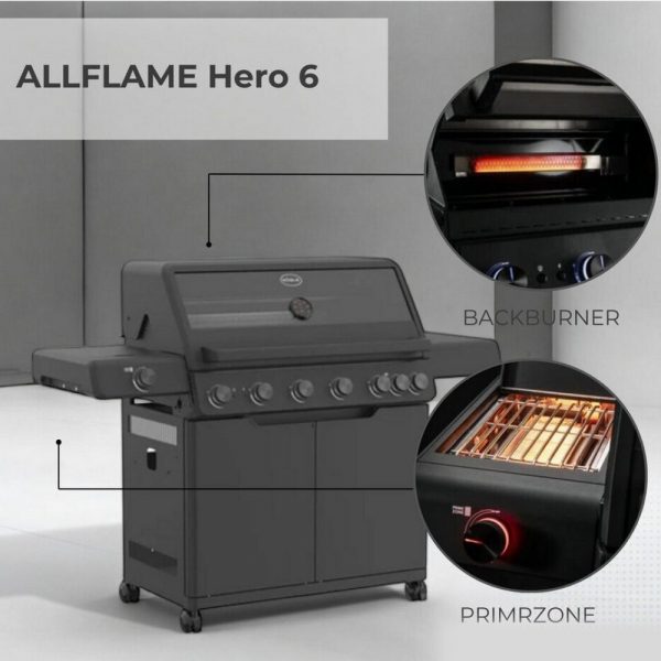 bep nuong gas rosle 251054 allflame hero 6 50mbar 28000 w 5