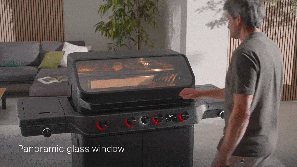 Bếp nướng gas Rösle 251063 Blazeflame Master 4 30mbar - Nắp trang bị kính quan sát toàn cảnh khoang nướng bep nuong gas rosle 251063 blazeflame master 4 30mbar 12