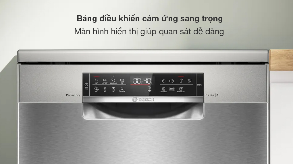 Máy rửa bát độc lập Bosch SMS6ZCI06E Serie 6 - Bảng điều khiển cảm ứng sang trọng