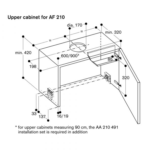 May hut mui ap tuong Gaggenau AF210162 serie 202