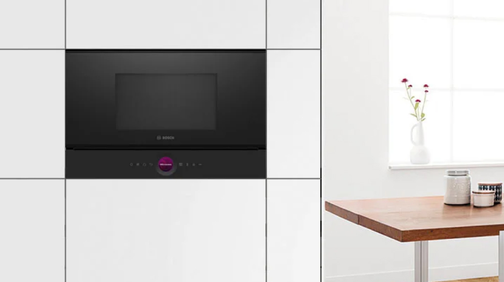 Lò vi sóng kèm nướng Bosch BER7321B1 Series 8 âm tủ - Công nghệ Inverter thông minh Lò vi sóng kèm nướng Bosch BER7321B1 Series 8 âm tủ