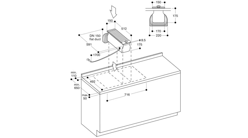 Máy hút mùi âm bàn Gaggenau VL200120 Serie 200