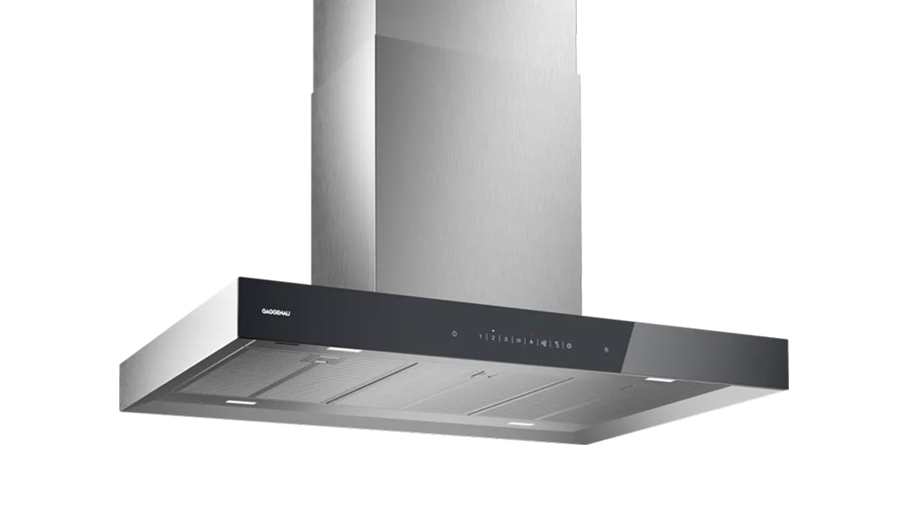 Vỏ máy từ thép không gỉ kết hợp mặt trước bảng điều khiển bằng kính may hut mui bep dao gaggenau ai240191 200 serie