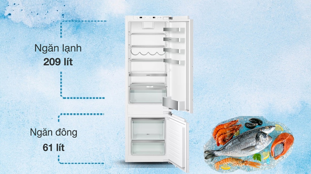 Tủ lạnh âm tủ Gaggenau RB282304ID 271 lít series 200-Dung tích ngăn lạnh và ngăn đông Tủ lạnh âm tủ Gaggenau RB282304ID 271 lít series 200-Dung tích ngăn lạnh và ngăn đông