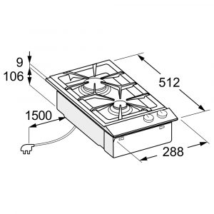 Bếp gas domino lắp âm Gaggenau VG232120F Vario Series 200 11 bep gas domino lap am gaggenau vg232120f vario series 200 8