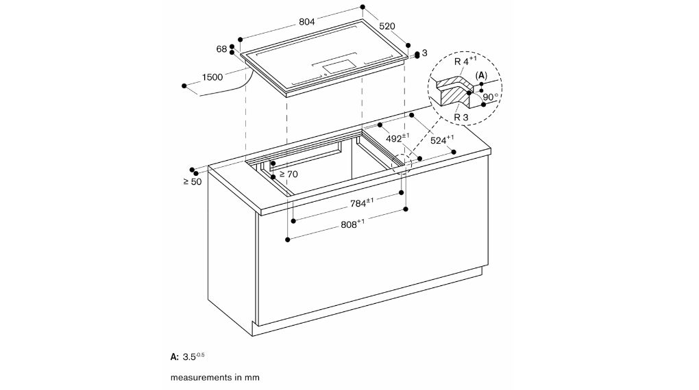 Bếp từ đa điểm Gaggenau CX482111 Series 400 7400 W - Lắp đặt phẳng bep tu da diem gaggenau cx482111 serie 400 3 1