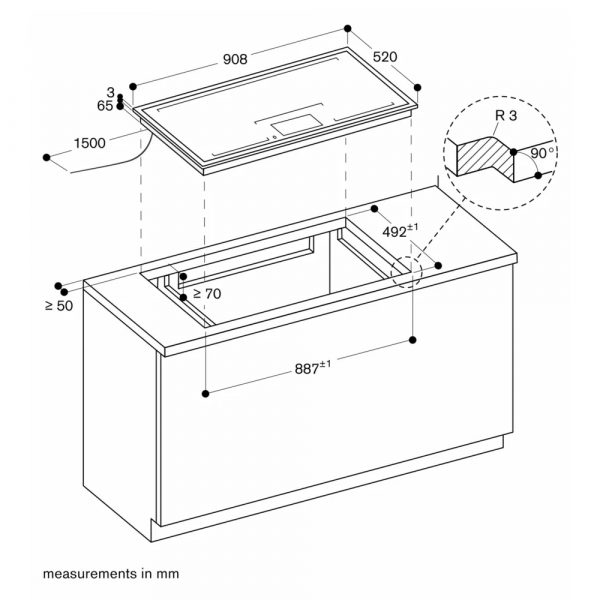 bep tu da diem gaggenau cx492111 serie 400 7400 w 5