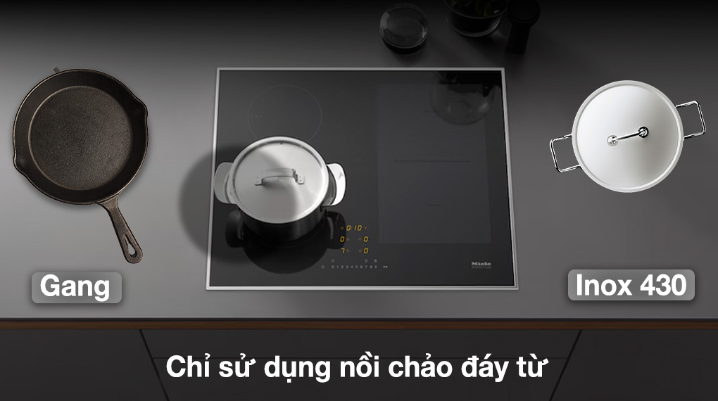 Bếp từ 4 vùng nấu Miele KM 7464 FR 7300 W - Nhận diện nồi chảo bắt từ bep tu 4 vung nau miele km 7464 fr 7300 w 1 1