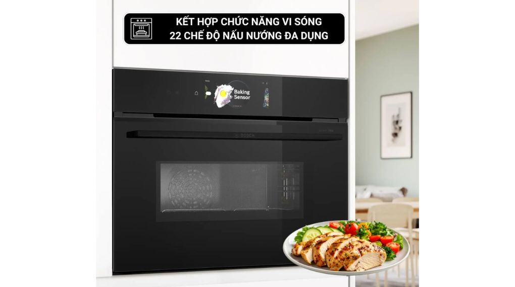 Lò nướng kèm vi sóng Bosch CMG978NB1 Series 8 Accent Line âm tủ - chương trình/chế độ 7 1