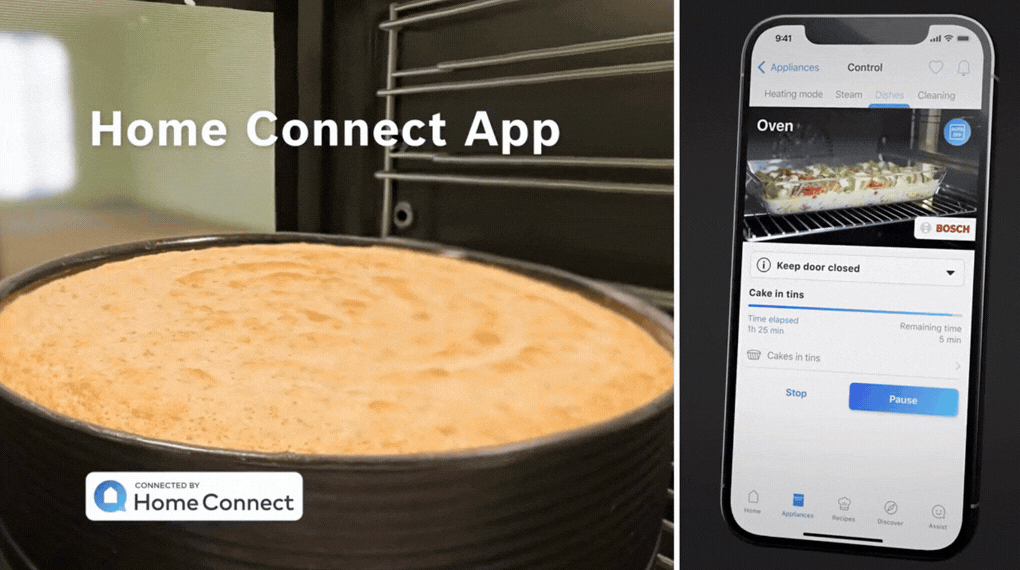 Lò nướng kèm hấp Bosch CSG958DB1 Series 8 Accent Line âm tủ - Điều khiển từ xa bằng điện thoại qua ứng dụng Home Connect lo nuong kem hap bosch csg958db1 series 8 am tu 11