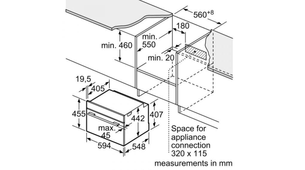 Lò nướng kèm hấp Bosch CSG958DB1 Series 8 Accent Line âm tủ - Lắp đặt 2 lo nuong kem hap bosch csg958db1 series 8 am tu 4 1