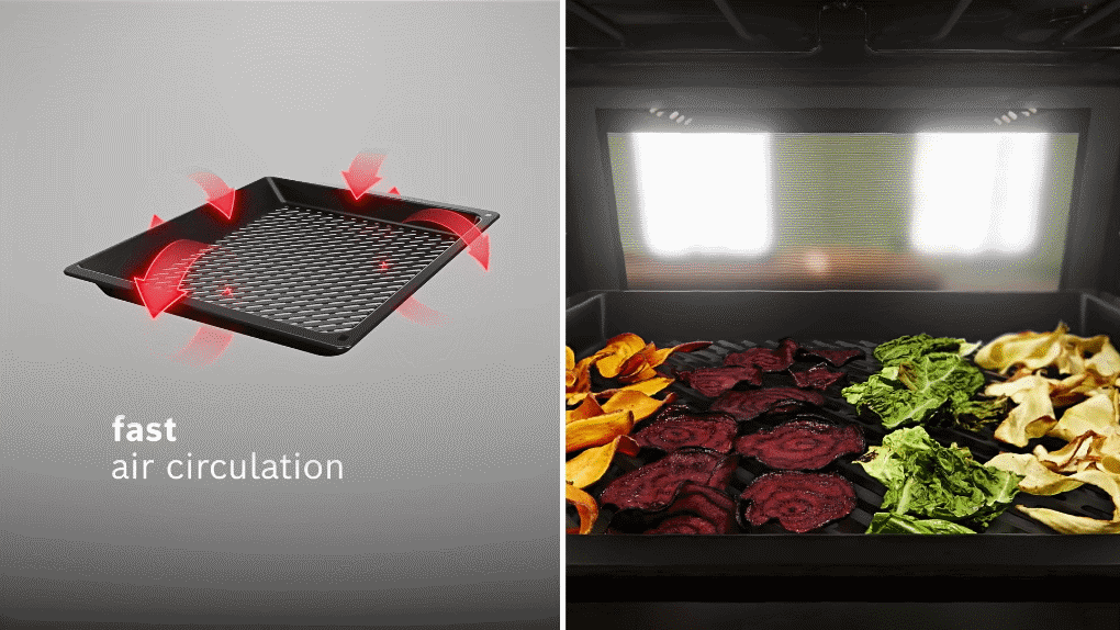 Lò nướng kèm hấp Bosch CSG958DB1 Series 8 Accent Line âm tủ - Bảo vệ sức khỏe với chế độ chiên không dầu Air Fry lo nuong kem hap bosch csg958db1 series 8 am tu 9