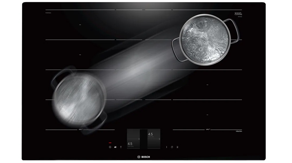 Bếp từ đa điểm Bosch PXY895DV1E Series 8 Accent Line 7400 W-Thao tác linh hoạt với tính năng chuyển đổi cài đặt tự động Bếp từ đa điểm Bosch PXY895DV1E Series 8 Accent Line 7400 W-Thao tác linh hoạt với tính năng chuyển đổi cài đặt tự động