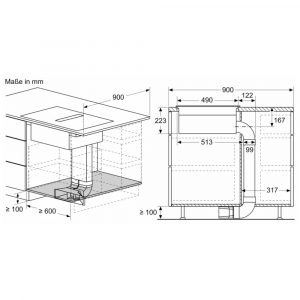 Bếp từ đa điểm kèm hút mùi Bosch PXX890D51E Series 8 Accent Line 7400 W 15 bep tu da diem kem hut mui bosch pxx890d51e series 8 accent line 7400 w 12
