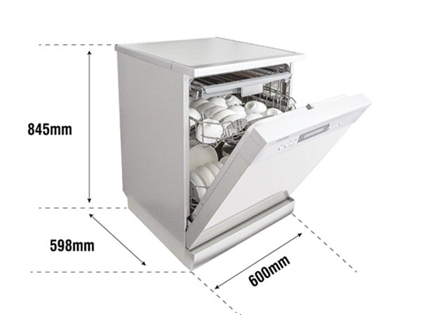 Kích thước thực tế của máy rửa bát độc lập
