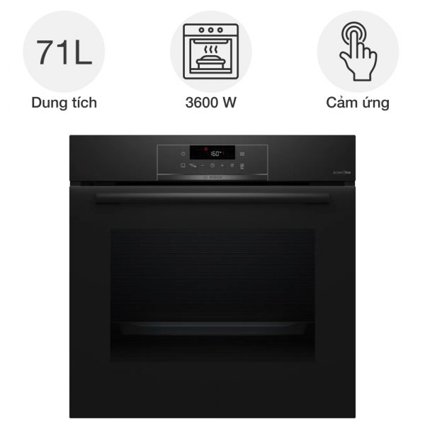 Lò nướng hơi nước Bosch HQA4720B3 Series 4 Accent Line âm tủ màu đen chính hãng Minhaus