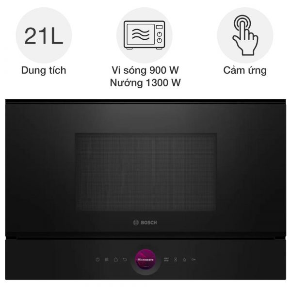 Lò vi sóng có tốn điện không? Mẹo sử dụng lò vi sóng tiết kiệm điện 6 Lò vi sóng kèm nướng Bosch BER7321B1 Series 8