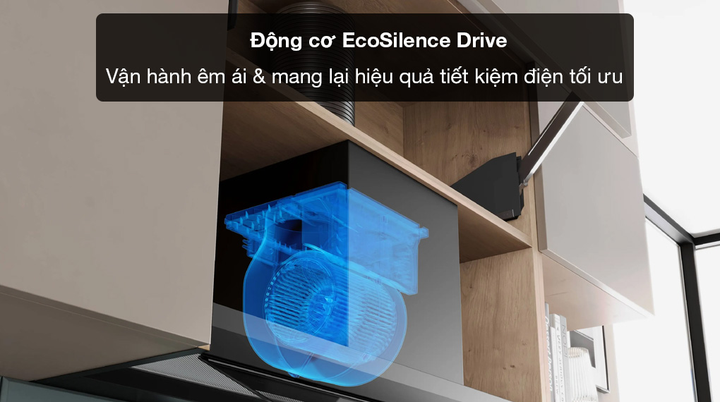 Máy hút mùi âm tủ Bosch DBB97DP60 series 6 Accent Line-Động cơ vận hành êm ái, tiết kiệm điện Máy hút mùi âm tủ Bosch DBB97DP60 series 6 Accent Line-Động cơ vận hành êm ái, tiết kiệm điện