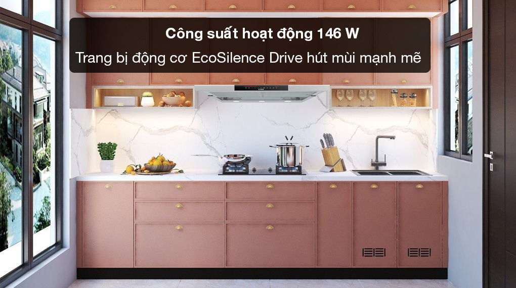 Máy hút mùi âm tủ Bosch DFS097K51 Series 8 Accent Line-Công suất hoạt động 146 W Máy hút mùi âm tủ Bosch DFS097K51 Series 8 Accent Line-Công suất hoạt động 146 W