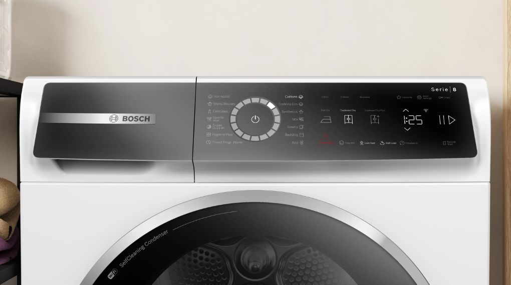 Máy sấy bơm nhiệt Bosch 9 kg WQB245B0SG Series 8 - Bảng điều khiển may say bom nhiet bosch 9 kg wqb245b0sg serie 8 2 1