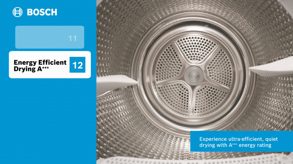 Máy sấy bơm nhiệt Bosch 9 kg WQB245B0SG Series 8 - Động cơ - Công nghệ tiết kiệm điện may say bom nhiet bosch 9 kg wqb245b0sg serie 8 6