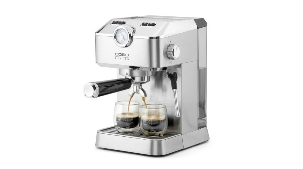 Máy pha cafe bán tự động Caso 1820 Espresso Gourmet - Trang bị vòi rót đôi tiện lợi may pha ca phe tu dong bosch tqe80703 verocafe series 8 17 1
