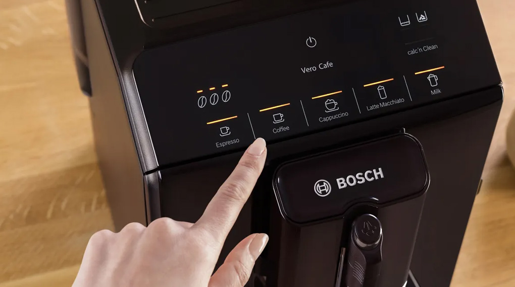 Máy pha cafe tự động Bosch TIE20119 VeroCafe Piano Series 2-Bảng điều khiển dễ sử dụng Máy pha cafe tự động Bosch TIE20119 VeroCafe Piano Series 2-Bảng điều khiển dễ sử dụng