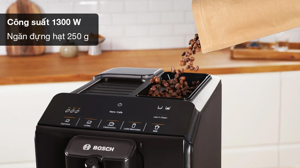 Máy pha cafe tự động Bosch TIE20119 VeroCafe Piano Series 2-Công suất 1300 W hoạt động ổn định Máy pha cafe tự động Bosch TIE20119 VeroCafe Piano Series 2-Công suất 1300 W hoạt động ổn định
