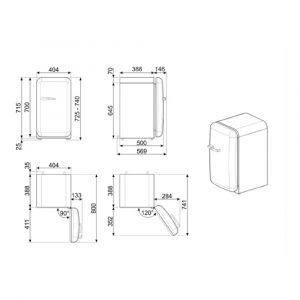 Tủ lạnh mini Smeg 34 lít FAB5xxx6 màu trơn 32 tu lanh mini smeg 34 lit fab5xxx6 mau tron 10