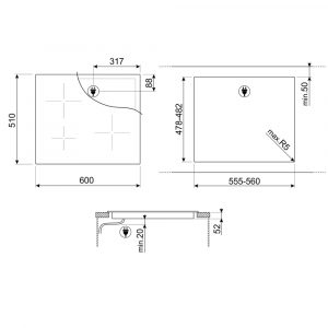 Bếp từ 3 vùng nấu Smeg SI2631D 7200 W Universale 10 bep tu 3 vung nau smeg si2631d 7200 w universale 6