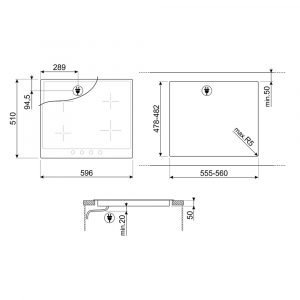 Bếp từ 4 vùng nấu Smeg SI964PM 7400 W Victoria 7 bep tu 4 vung nau smeg si964pm 7400 w victoria 1