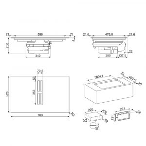 Bếp từ kết hợp hút mùi 4 vùng nấu Smeg HOBD472D2 7620 W Universale 12 bep tu ket hop hut mui 4 vung nau smeg hobd472d2 7620 w universale 7