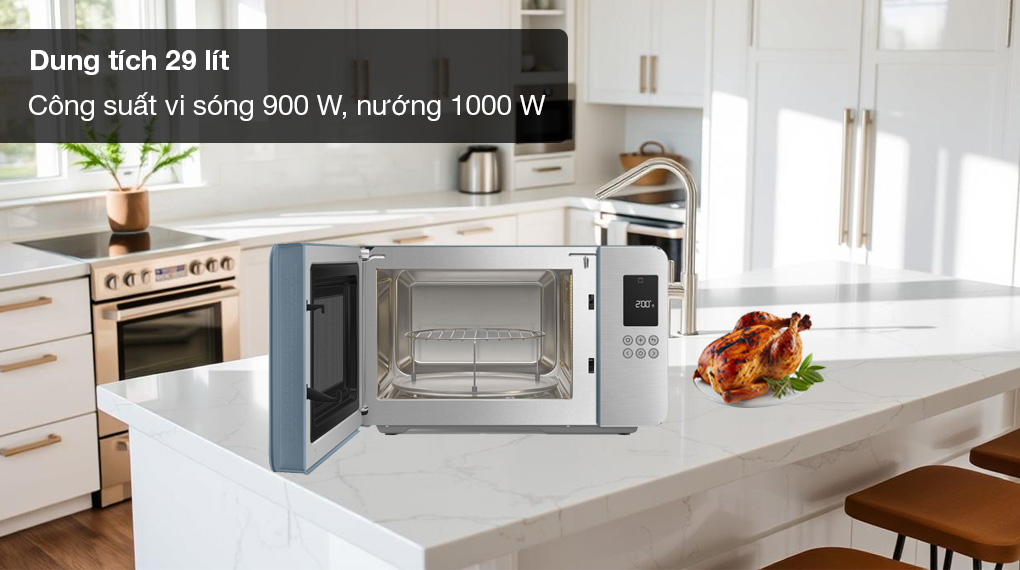 Lò vi sóng kèm nướng Smeg MOC01 Collezione 22 Lò vi sóng kèm nướng Smeg MOC01 Collezione-Công suất vi sóng 900 W, nướng 1000 W