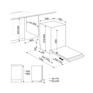 Máy rửa bát âm tủ Smeg STL362DQ Universale 16 may rua bat am tu smeg stl362dq universale 14