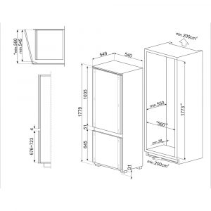 Tủ lạnh âm tủ Smeg 269 lít C81721EI Universale 6 tu lanh am tu smeg 269 lit c81721ei universale 5