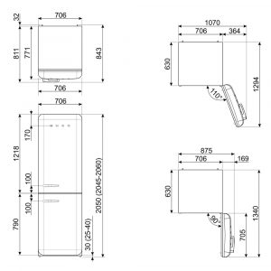 Tủ lạnh inverter Smeg 481 lít FAB38RRD6 50's Style 20 tu lanh inverter smeg 481 lit fab38rrd6 18