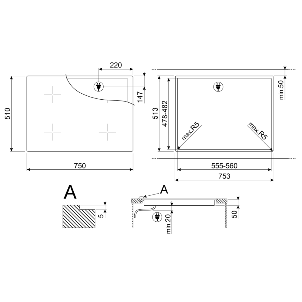 bep-tu-4-vung-nau-smeg-si5743d1-7400-w-universale-5 bep tu 4 vung nau smeg si5743d1 7400 w universale 5