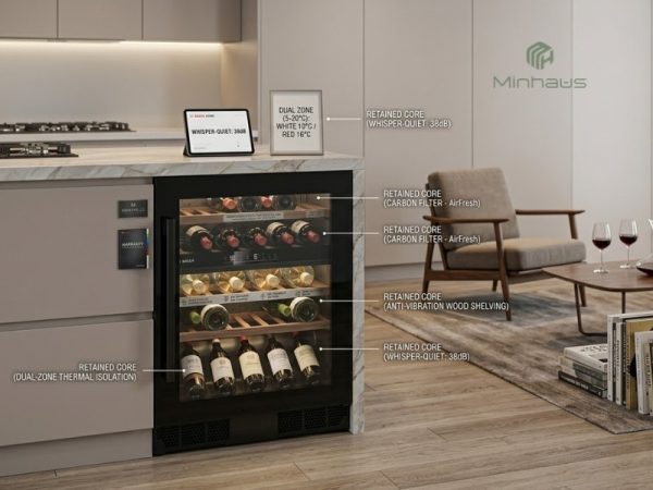 Tủ rượu Bosch KUW21AHG0 âm tủ tinh tế, cửa kính chống UV