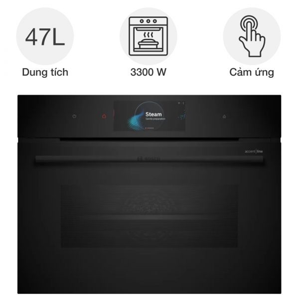 Lò nướng kèm hấp Bosch CSG958DB1 Series 8 Accent Line âm tủ