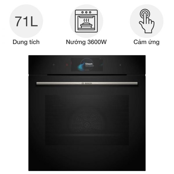 Lò nướng kèm hấp Bosch HSG7584B1 Series 8 âm tủ