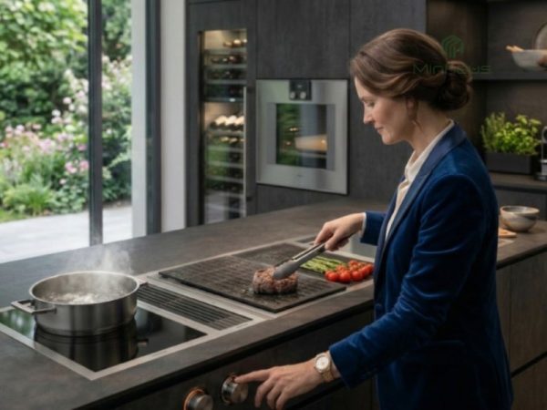 Bếp nướng điện Gaggenau với bề mặt nướng đa vùng