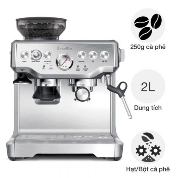 Máy pha cà phê Capuchino chính hãng, giá tốt - Top 3 lựa chọn tốt nhất 2026 6 Máy pha cà phê Breville BES870 the Barista Express giúp bạn pha chếnhững tách cà phê chuẩn vị ngay tại không gian của mình.