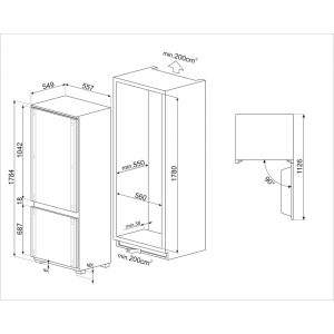 Tủ lạnh âm tủ Inverter Smeg 244 lít C9174DN2D1 Universale 10 tu lanh am tu inverter smeg 244 lit c9174dn2d1 universale 9