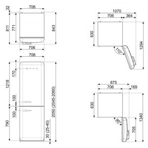 Tủ lạnh inverter Smeg 481 lít FAB38RCR6 50's Style 20 tu lanh inverter smeg 481 lit fab38rcr6 50s style 17