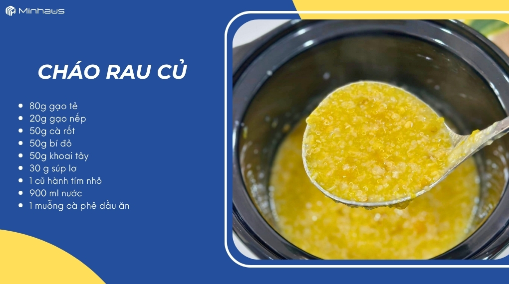 Các cách nấu cháo bằng nồi nấu chậm thơm ngon, tiện lợi mỗi ngày 7 Nấu cháo rau củ bằng nồi nấu chậm Russell Hobbs