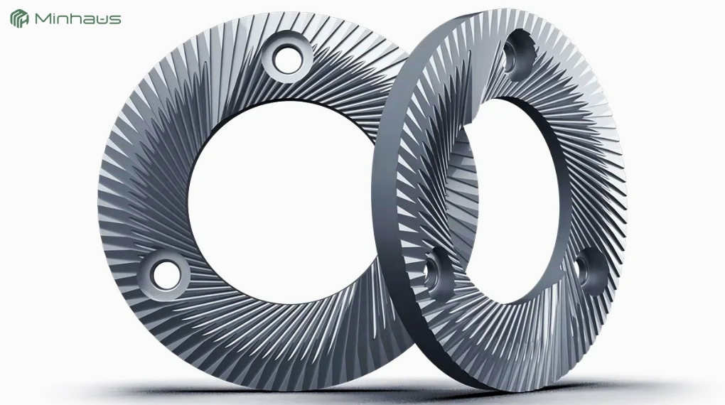 Các loại máy xay cafe hạt phổ biến hiện nay (cập nhật năm 2026) 4 Cối xay đĩa phẳng tạo ra bột cà phê có kích thước đồng đều, chính xác hơn cối xay hình nón