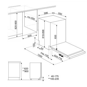 Máy rửa bát âm tủ Smeg STL262D Universale 11 may rua bat am tu smeg stl262d universale 11