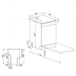 Máy rửa bát độc lập Smeg LVS262DSX Universale 11 may rua bat doc lap smeg lvs262dsx universale 6
